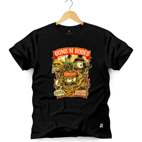 Camiseta Masculina Guns N' Roses Jungle - Clube Rock - P - Preta -