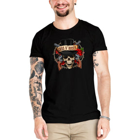 Camiseta Masculina Guns N' Roses Flower - Clube Rock - P-MASC-030-PT - P - Preta -