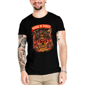 Camiseta Masculina Guns N' Roses Caver - Clube Rock - P - Branca -