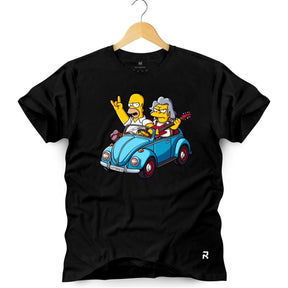 Camiseta Masculina Homer Rockeiro - Clube Rock - P-MASC-037-PT - P - Preta -