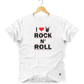 Camiseta Masculina I Love Rock - Clube Rock - P-MASC-039-BC - P - Branca -