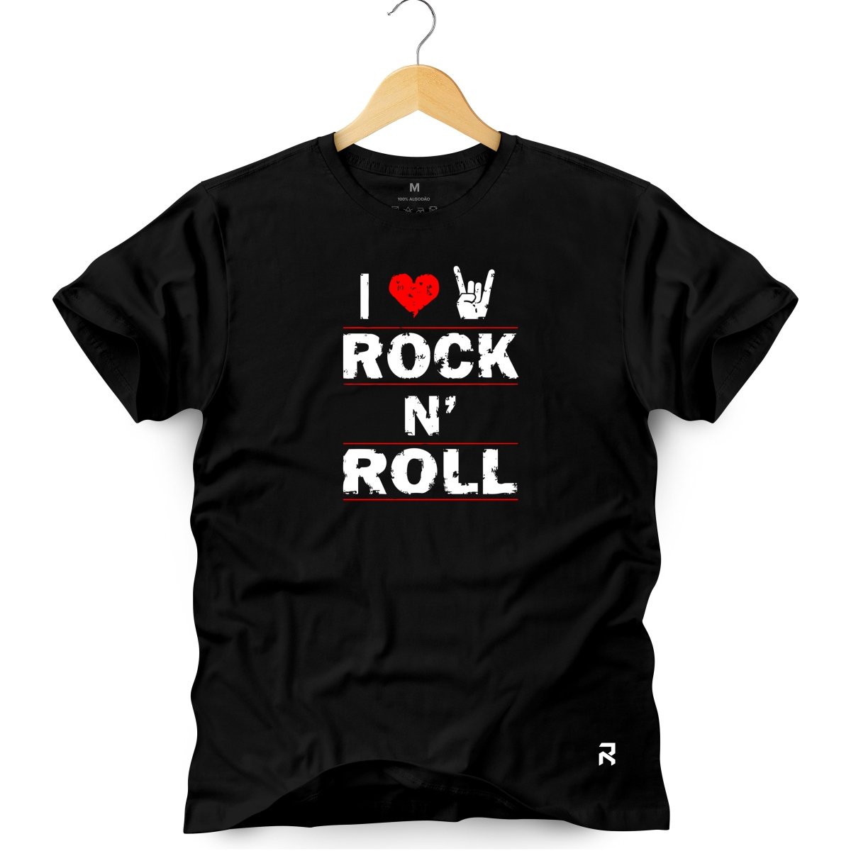 Camiseta Masculina I Love Rock - Clube Rock - P-MASC-038-PT - P - Preta -