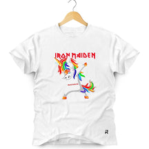 Camiseta Masculina Iron Maiden Unicórnio - Clube Rock - P - Branca -