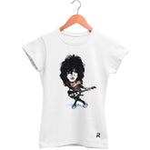 Camiseta Baby Look Feminina Kiss Anime - Clube Rock - P - Branca -