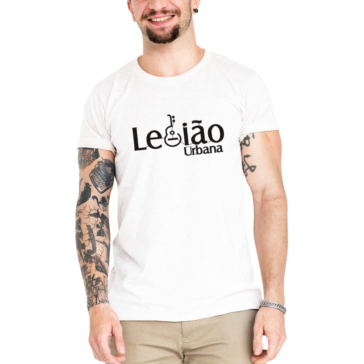 Camiseta Masculina Legião - Clube Rock - P-MASC-047-BC - P - Branca -