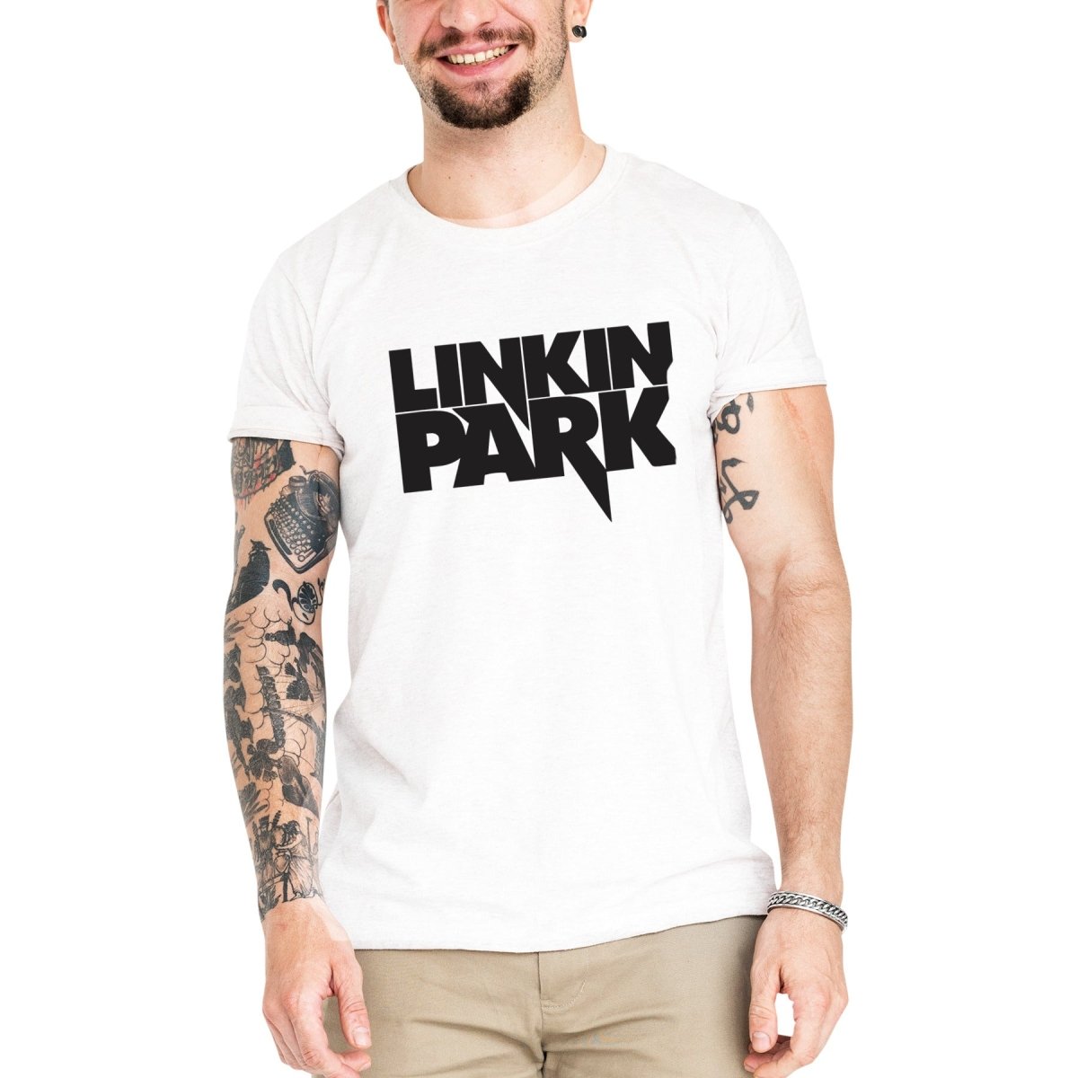 Camiseta Masculina Linkin Park - Clube Rock - P - Branca -