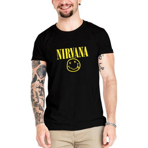 Camiseta Masculina Nirvana Smile - Clube Rock - P-MASC-066-PT - P - Preta -