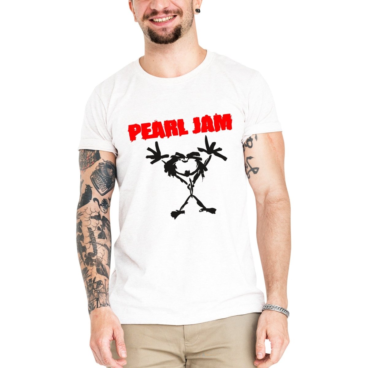 Camiseta Masculina Pearl Jam - Clube Rock - P - Branca -