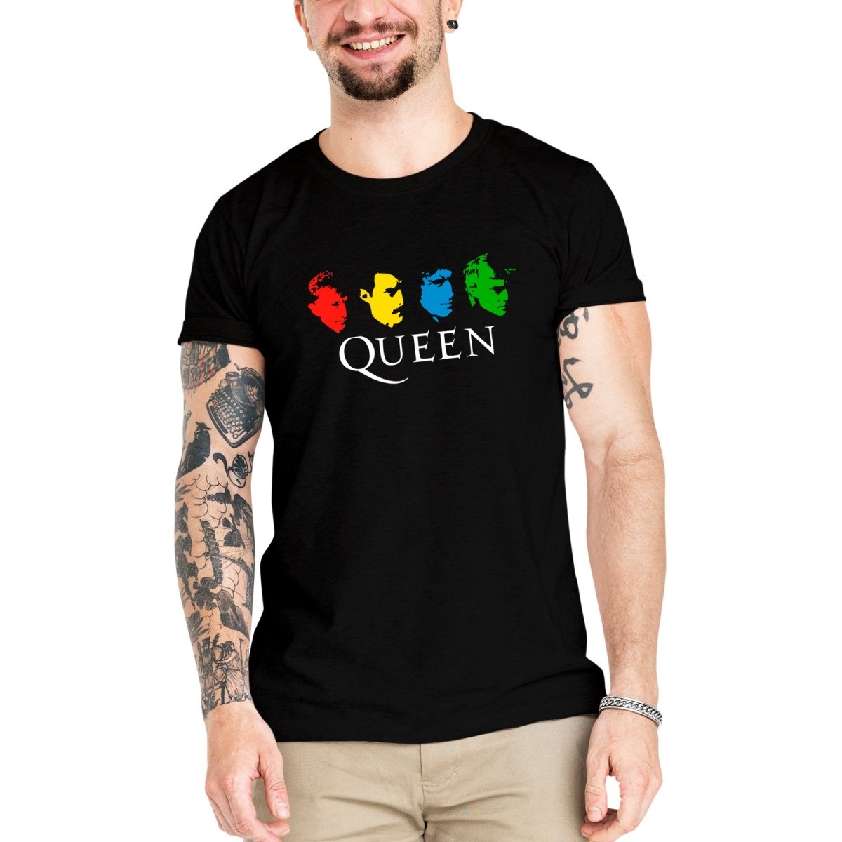 Camiseta Masculina Queen - Clube Rock - P - Preta -