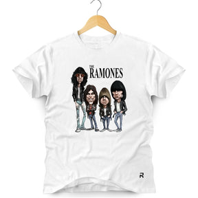 Camiseta Masculina Ramones Banda - Clube Rock - P - Branca -