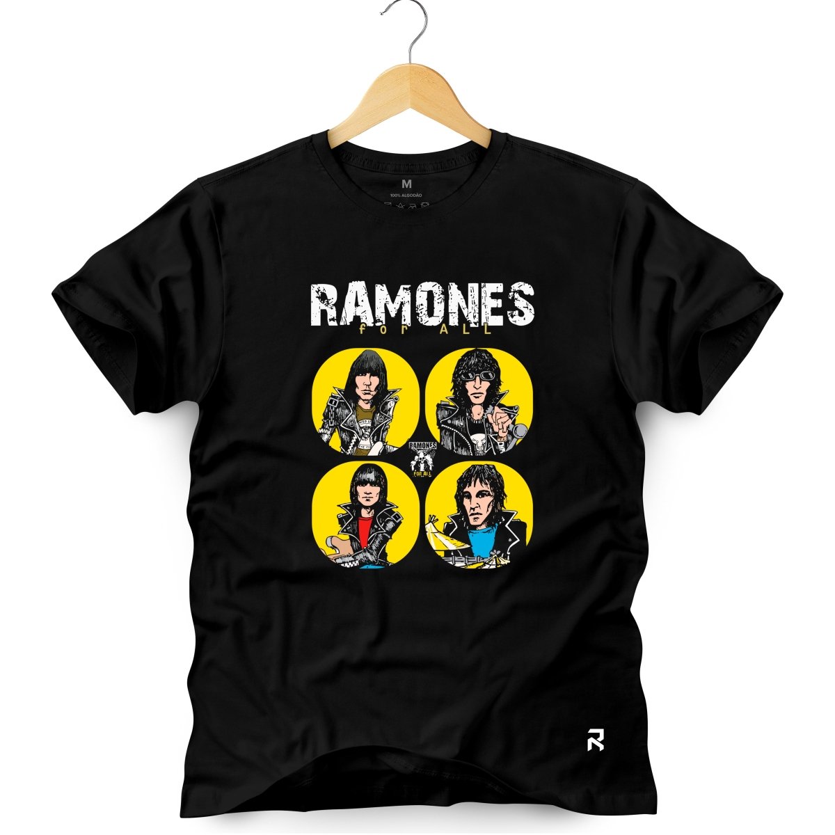 Camiseta Masculina Ramones Rostos - Clube Rock - P - Preta -