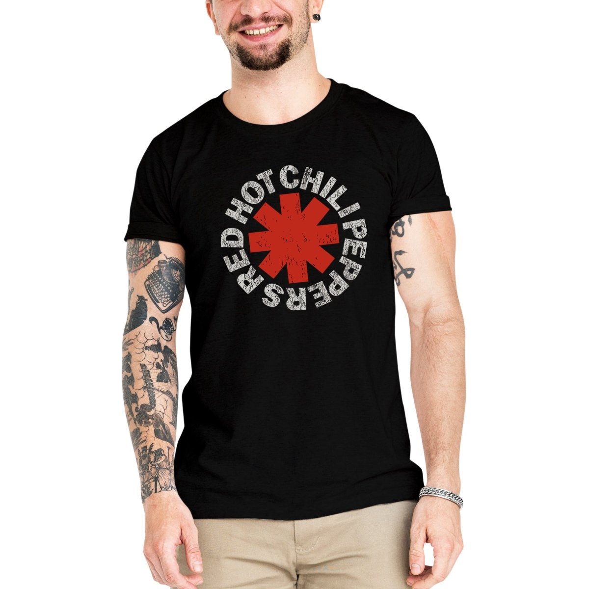 Camiseta Masculina Red Hot Chili Peppers - Clube Rock - P-MASC-071-PT - P - Preta -