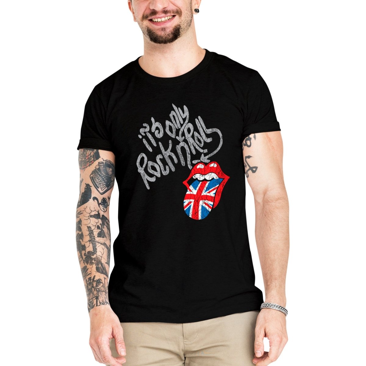 Camiseta Masculina Rolling Stones Only - Clube Rock - P - Branca -