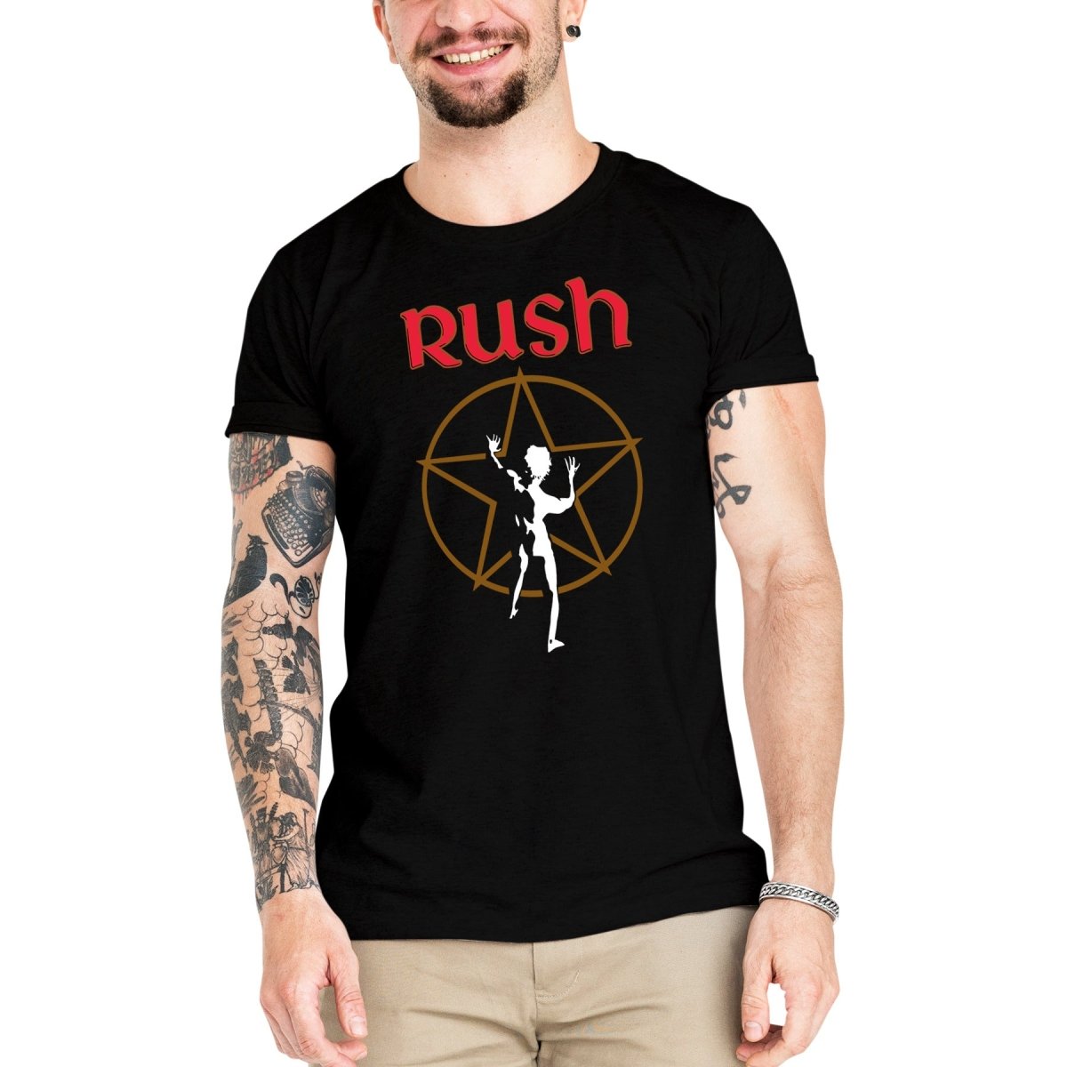 Camiseta Masculina Rush Starman 2112 - Clube Rock - P - Preta -