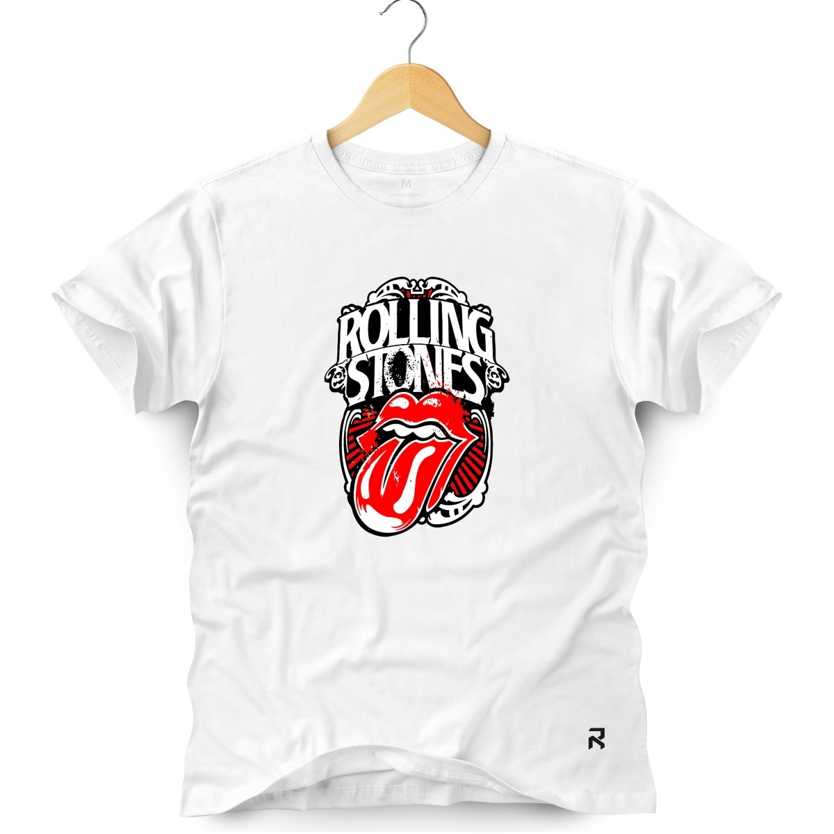 Camiseta Masculina Rolling Stones 50 Anos - Clube Rock - P-MASC-079-BC - P - Branca -