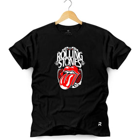 Camiseta Masculina Rolling Stones 50 Anos - Clube Rock - P-MASC-079-PT - P - Preta -