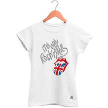 Camiseta Baby Look Feminina Rolling Stones Only - Clube Rock - P - Branca -