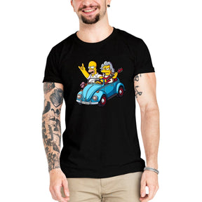 Camiseta Masculina Homer Rockeiro - Clube Rock - P-MASC-037-BC - P - Branca -