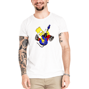 Camiseta Masculina Bart Guitar - Clube Rock - P-MASC-005-BC - P - Branca -