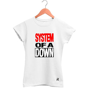 Camiseta Baby Look Feminina System Of a Down - Clube Rock - P - Branca -