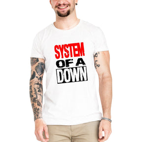 Camiseta Masculina System Of a Down - Clube Rock - P - Branca -