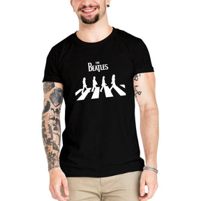 Camiseta Masculina The Beatles Abbey Road - Clube Rock - P-MASC-084-PT - P - Preta -