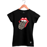 Camiseta Baby Look Feminina The Rolling Stones Onça - Clube Rock - P - Preta -