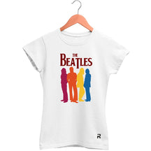 Camiseta Baby Look Feminina The Beatles Color - Clube Rock - P - Branca -