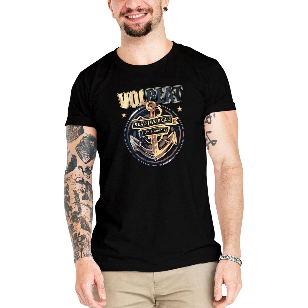 Camiseta Masculina Volbeat - Clube Rock - P - Branca -