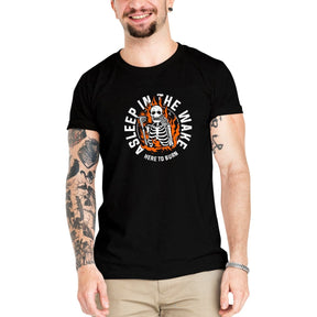 Camiseta Masculina Caveira Wake - Clube Rock - P-MASC-022-BC - P - Branca -