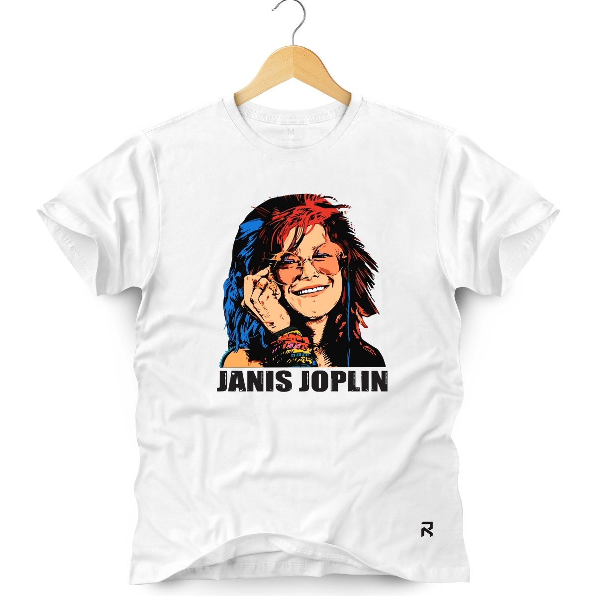 Camiseta Masculina Janis Joplin - Clube Rock - P - Branca -