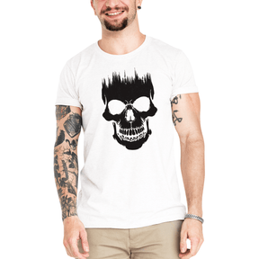 Camiseta Masculina Caveira Still - Clube Rock - P-MASC-018-BC - P - Branca -