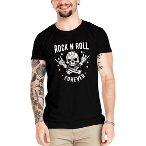 Camiseta Masculina Caveira Rock N Roll - Clube Rock - P-MASC-016-PT - P - Preta -