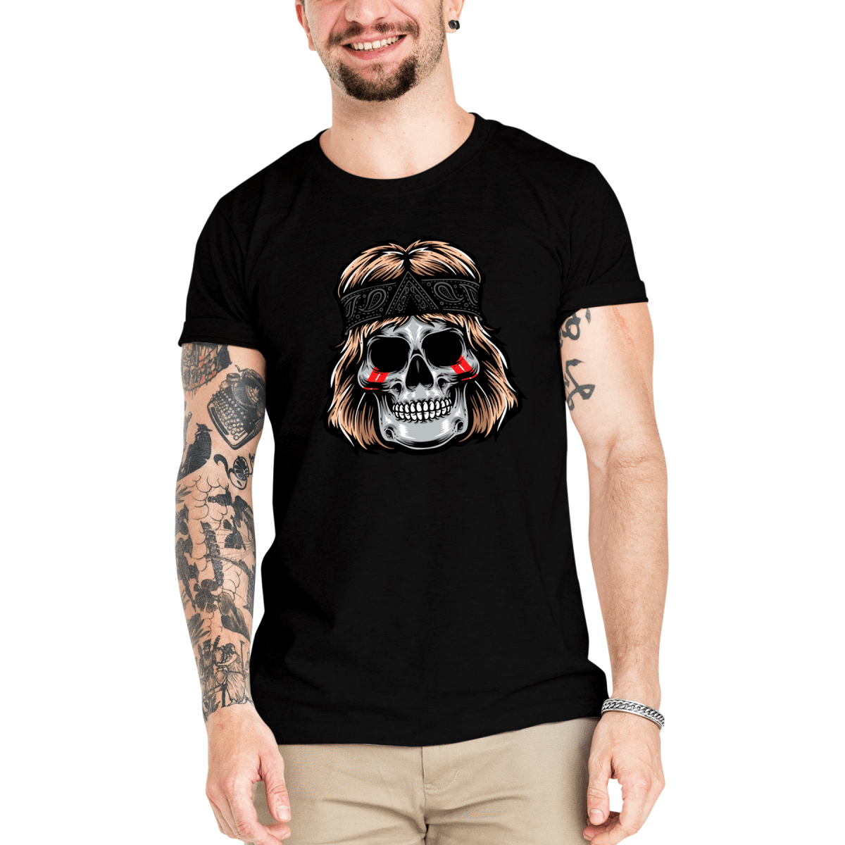 Camiseta Masculina Caveira The Rock - Clube Rock - P-MASC-019-BC - P - Branca -