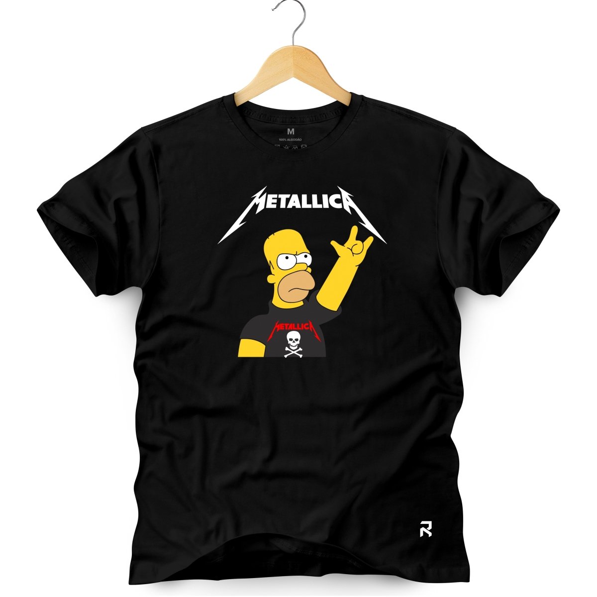 Camiseta Masculina Metallica Homer - Clube Rock - P-MASC-057-PT - P - Preta -