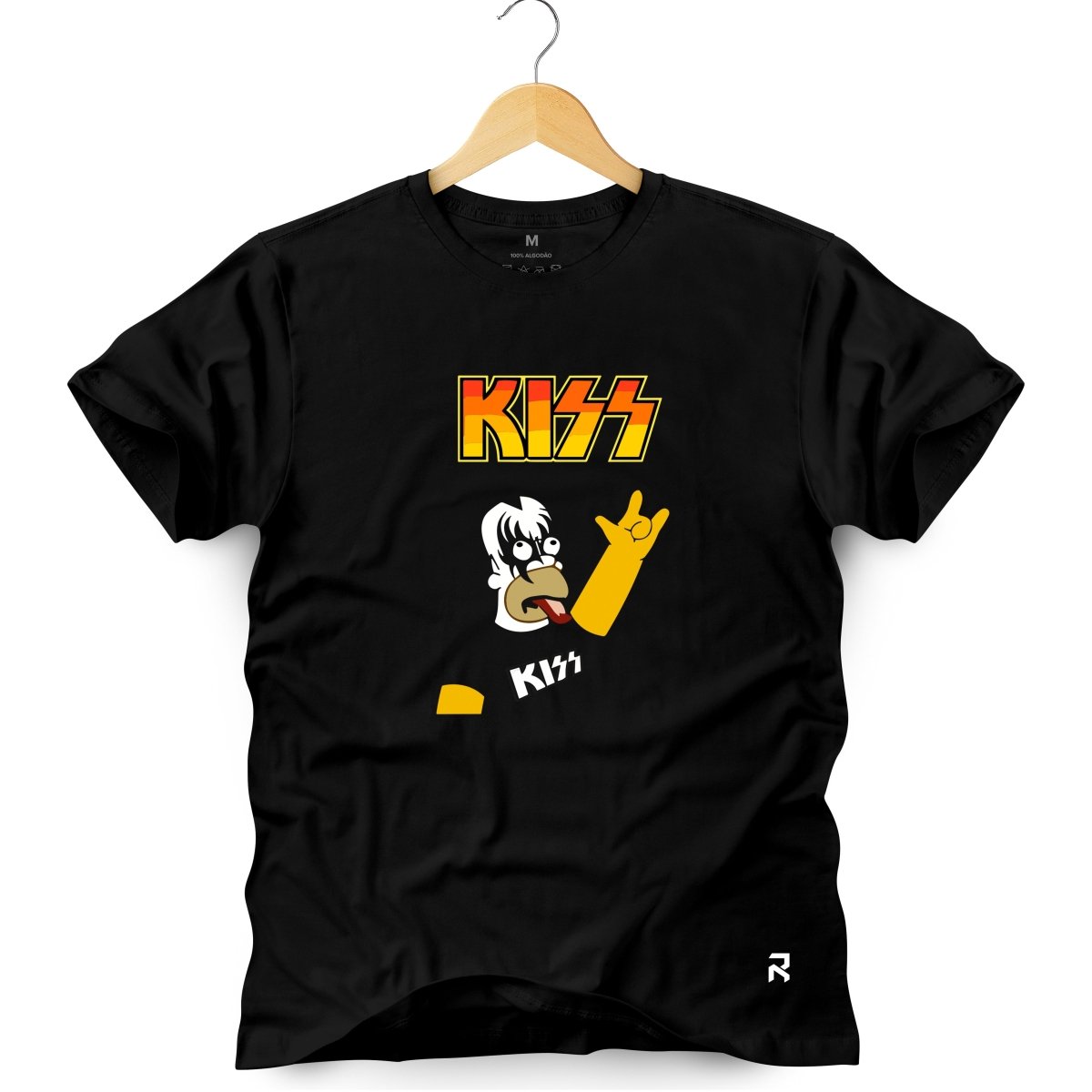 Camiseta Masculina Kiss Homer - Clube Rock - P-MASC-043-PT - P - Preta -