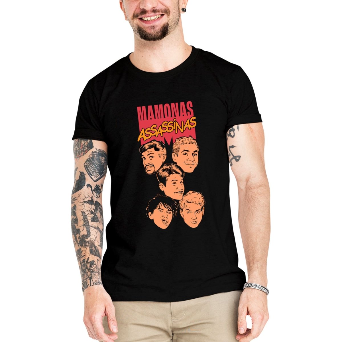 Camiseta Masculina Mamonas Assassinas Banda - Clube Rock - P-MASC-050-PT - P - Preta -