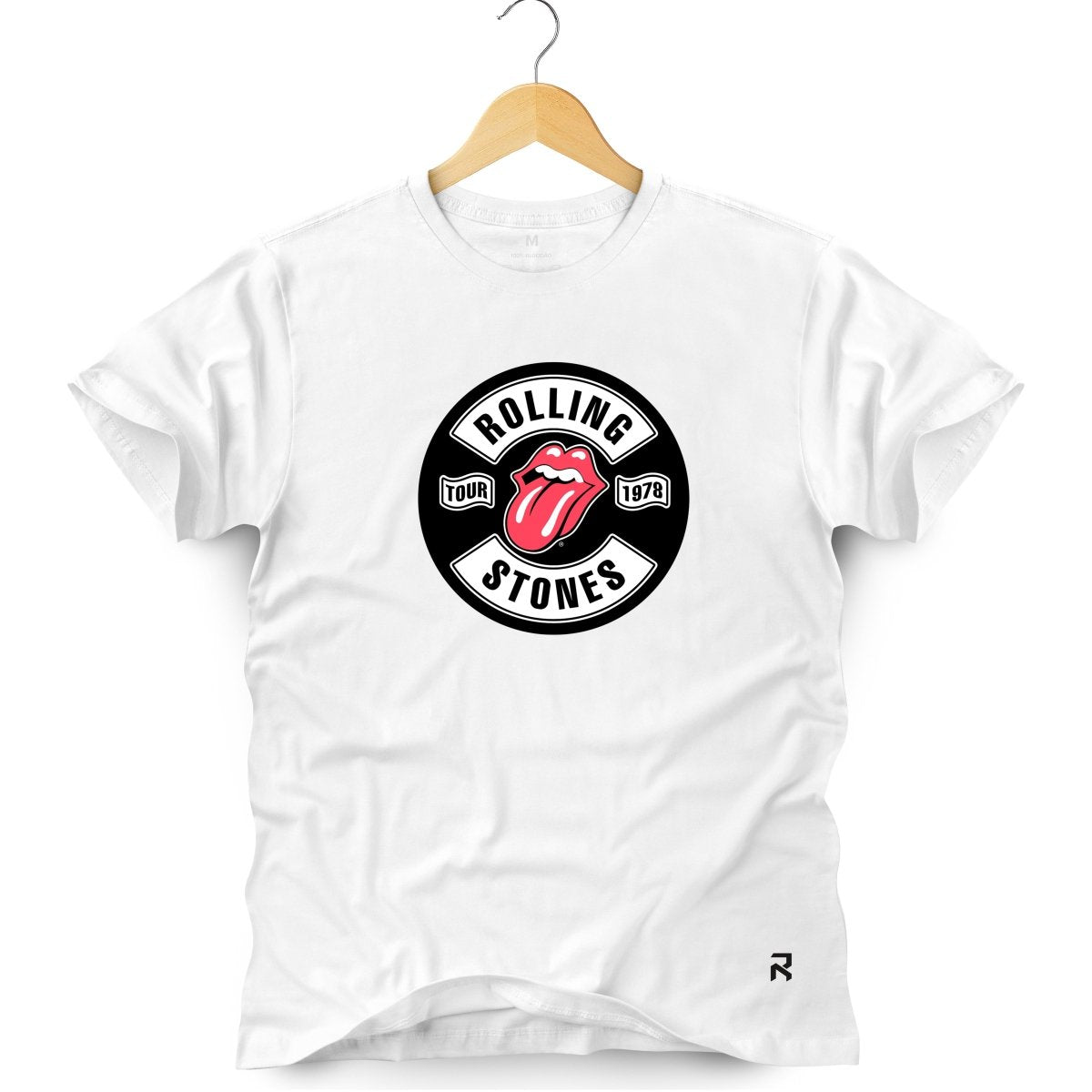 Camiseta Masculina Rolling Stones 1978 - Clube Rock - P-MASC-078-BC - P - Branca -