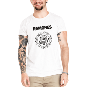 Camiseta Masculina Ramones - Clube Rock - P-MASC-070-BC - P - Branca -