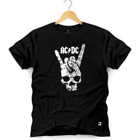 Camiseta Masculina ACDC Caveira - Clube Rock - P-MASC-002-PT - P - Preta -