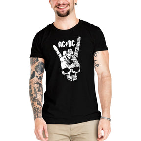 Camiseta Masculina ACDC Caveira - Clube Rock - P-MASC-001-BC - P - Branca -