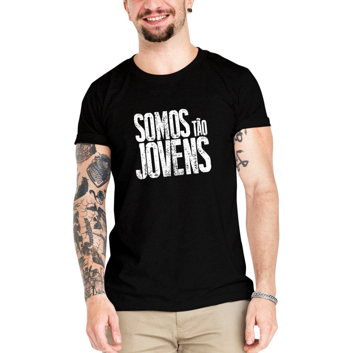 Camiseta Masculina Somos Tão Jovens - Clube Rock - P-MASC-083-BC - P - Branca -